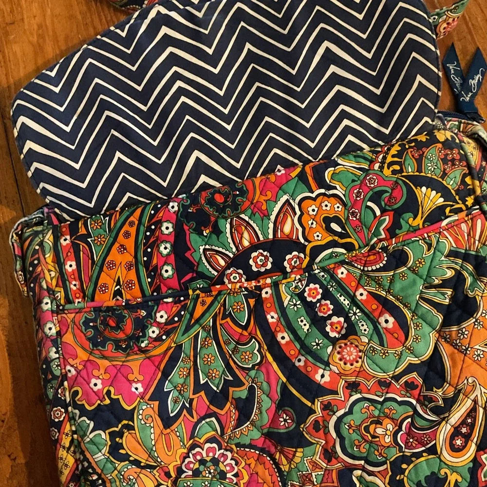 Vera Bradley Quilted Crossbody Bag Floral Paisley Chevron Navy Pink Green
